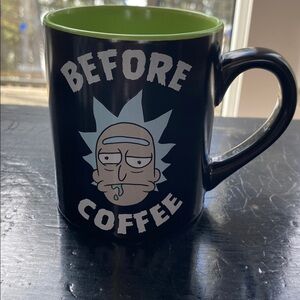 RICK And MORTY Before Coffee And After Coffee Black Ceramic 14 oz. Coffee Cup